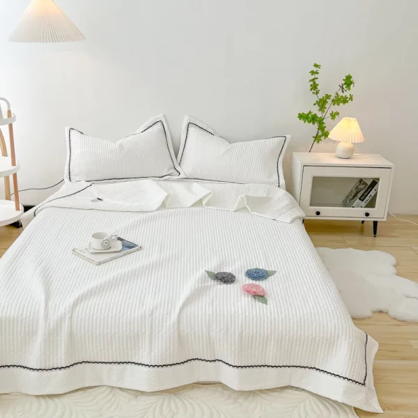 한국 공주 우아한 수제 꽃 자수 퀼트, 여름 이불 침대보, 에어컨, 피부 친화적 담요, 1 개, 3 개