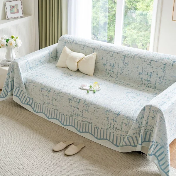 1PC 올인클루시브 여름 아이스 실크 소파 타월 (거실용 논슬립 소파 담요, 소파 보호 커버, 팔걸이 등받이 커버)