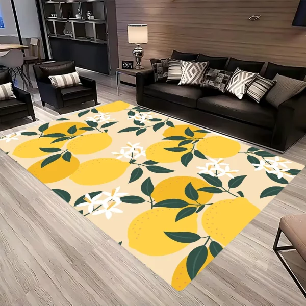 재미 있은 해바라기 여름 꽃 레몬 바닥 매트 INS 스타일 부드러운 침실 바닥 집 세탁실 매트 미끄럼 방지 가정용 카펫