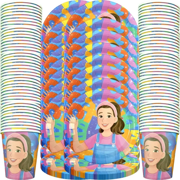 MS 레이첼 교사 테마 식기 세트 생일 축하 파티 컵 접시 장식 소녀 소년 키즈 호의 용품 60 개/몫