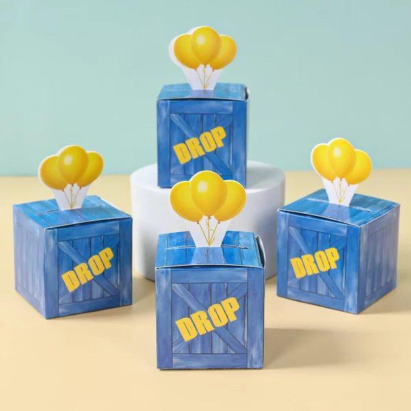 24Pcs 군사 전리품 드롭 선물 상자 어린이 정원 게임 테마 생일 파티 호의 사탕 치료 상자 장식 용품 Goody 가방