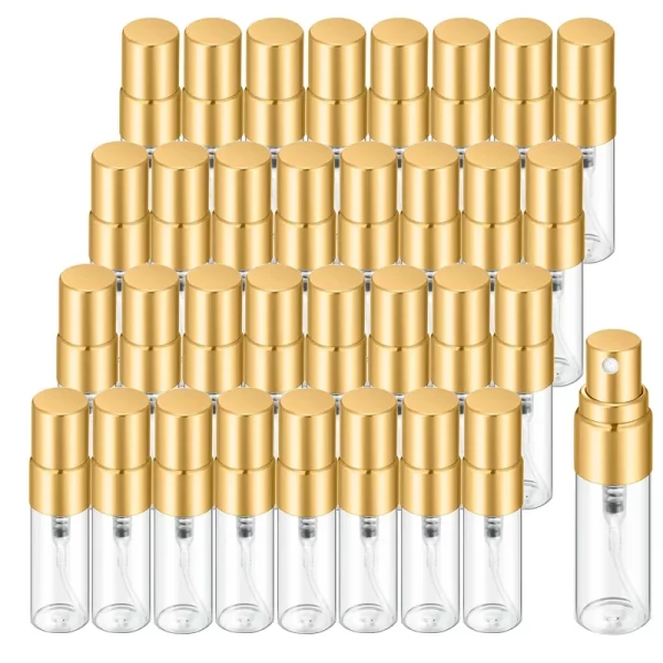 30/50/100pcs 2ml/3ml/5ml/10ml 유리 리필 형 향수 병 빈 스프레이 병 분무기 향수 병 금속 스프레이 병