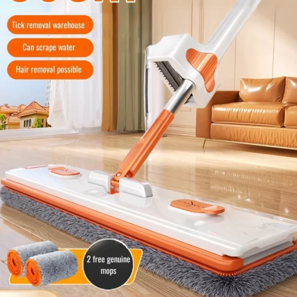 가정용 다기능 플랫 걸레 확장 두꺼운 극 Handfree 한 걸레 바닥 집 청소 두꺼운 막대 50cm 대형 게으른 플랫 걸레