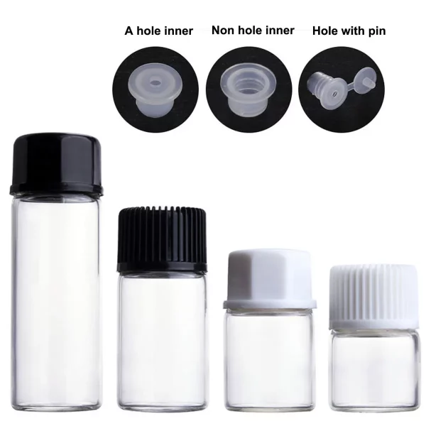 10X 빈 오리피스 감속기 유리 병 클리어 드램 작은 구멍 병 미니 약병 향수 에센셜 오일 샘플 1ml 2ml 3ml 5ml