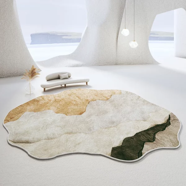 거실 조명용 Wabi-sabi 스타일 카펫, 럭셔리 불규칙한 모양, 침실 장식 카펫, 푹신하고 부드러운 플러시 러그, 가정용 두꺼운 매트