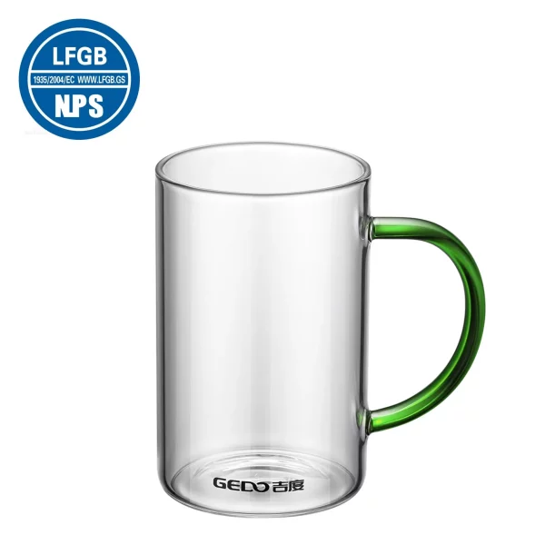 LFGB 인증 초경질 고붕규산 유리컵 -20 ℃ ~150 ℃ 사무실을 위한 저항적인 맥주 머그잔 투명 우유 커피 컵