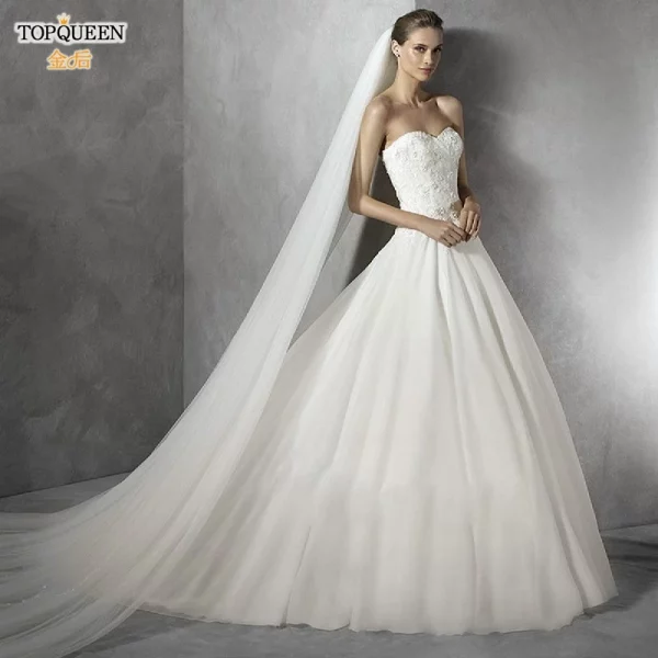 TOPQUEEN V30 실제 사진, 긴 3M 성당 신부 베일, 흰색 아이보리 웨딩 얇은 명주 그물, 헤어 빗 포함, 여성 결혼 연회