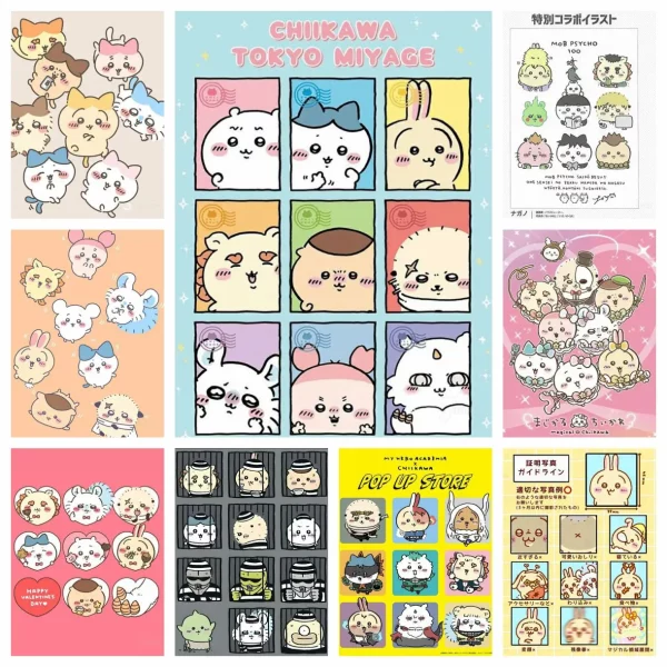 2025년 신상 귀여운 치이카와 큰 가족 동일 프레임 DIY 다이아몬드 아트 페인팅 키트 자수 크로스 스티치 홈 데코 선물