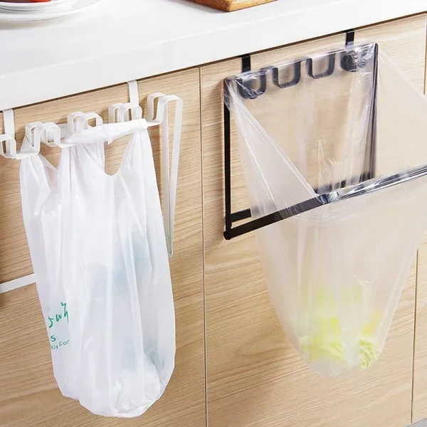 접이식 쓰레기 봉투 걸이 랙 주방 쓰레기 홀더 찬장 문 보관 선반 주방 액세서리 쓰레기 봉투 홀더