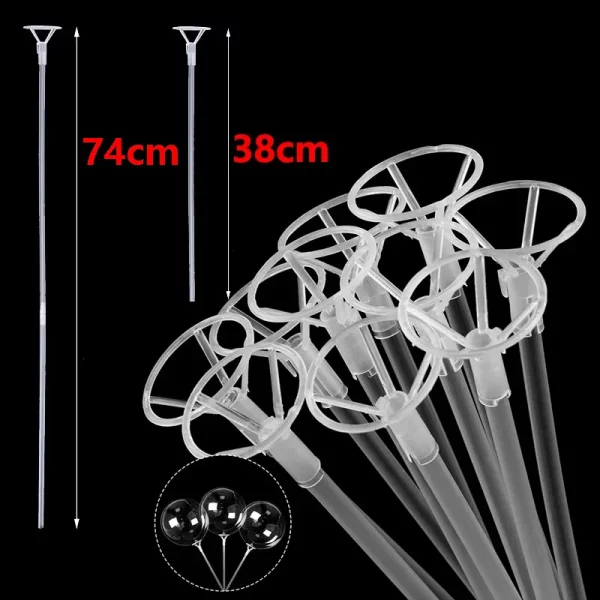 10-50pcs 풍선 스틱 및 컵, 15/30 인치 투명 풍선 홀더 스틱 Bobo 풍선, 웨딩 생일 파티 용품 스탠드