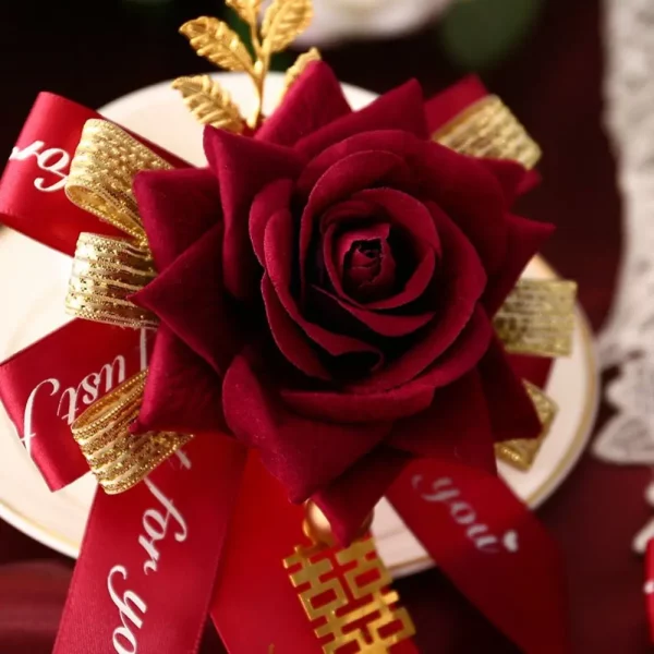 수제 연회 장식 신부 들러리 시뮬레이션 꽃 웨딩 코사지, 중국 스타일 코사지 신부 브로치, 신랑 브로치