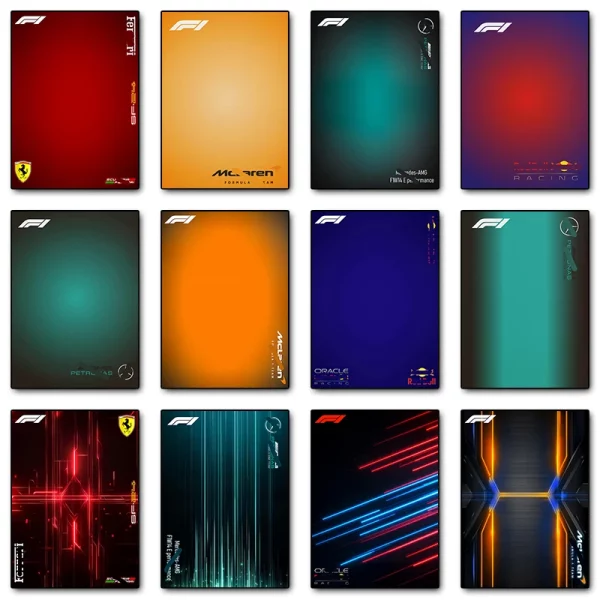 현대 유명한 레이싱 자동차 시리즈 그라디언트 포스터 캔버스 인쇄 미니멀리스트 벽 예술 그림 거실 홈 장식 선물