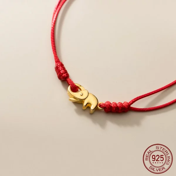 라 Monada 16 21cm 손에 대 한 빨간 스레드 925 스털링 실버 팔찌 여성 여성을위한 레드 로프 스레드 팔찌 실버 925 코끼리