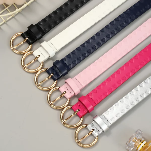 2025 새로운 아동용 벨트, 양각 디자인, 통근용으로 트렌디하고 패셔너블하며 다재다능함, 남성과 여성 모두 같은 스타일