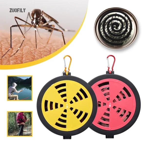 휴대용 모기 코일 플레이트, 커버 포함, 낚시 캠핑 걸이식 모기 코일 박스, 곤충 퇴치 디퓨저, 향 버너 케이스