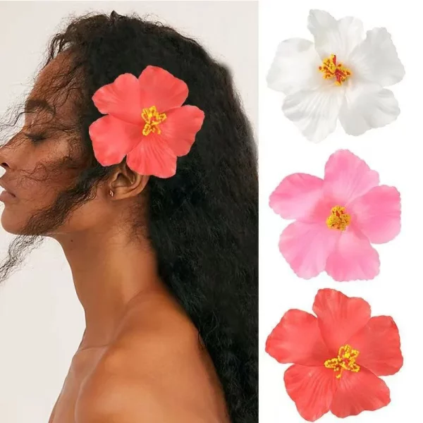 하와이 꽃 헤어 클립 여름 해변 생일 파티 웨딩 장식 소녀 인공 계란 꽃 머리핀 액세서리