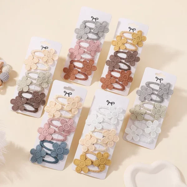 아기 활 6Pcs 아기 소녀를위한 데이지 꽃 헤어 클립 사랑스러운 머리 뱅 사이드 클립 헤어핀 자용 Ins 아이 헤어 액세서리