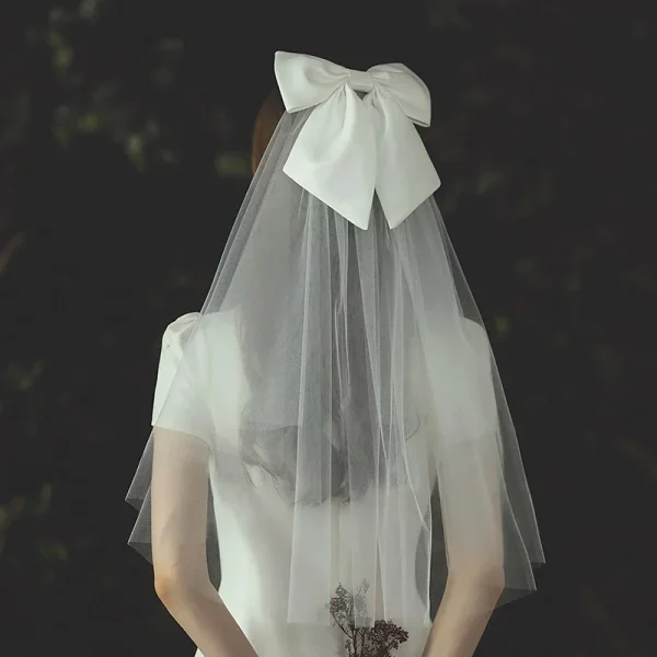 신부 들러리 화이트 웨딩 베일, 큰 활, 총각 파티 아첼로렛 암탉 파티, 신부 샤워 웨딩 장식 선물