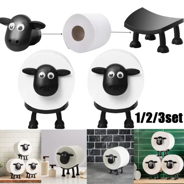1/2/3 세트 양 모양 화장지 랙 플라스틱 티슈 상자 홈 침실 욕실 세면대 나이트 스탠드 장식 종이 랙