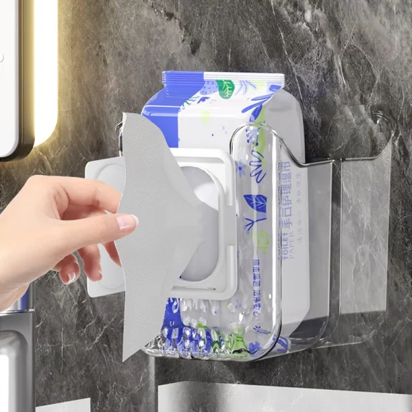 화장지 홀더 상자 벽 마운트 닦아 조직 주최자 젖은 닦아 상자 부엌 욕실에 대 한 자기 접착 종이 타월 디스펜서