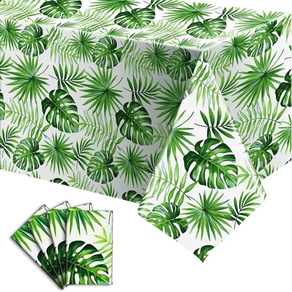 종려 잎 식탁보 테이블 커버 플라밍고 파티 하와이 생일 장식 루아 열대 여름 해변 하와이 파티 용품