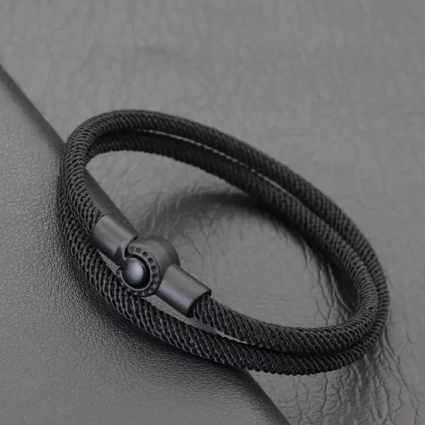 간단한 스타일 로프 팔찌 남자 더블 레이어 학년 A 4mm 스레드 패브릭 Braslet 야외 스포츠 생존 Braclet 사이클링 쥬얼리