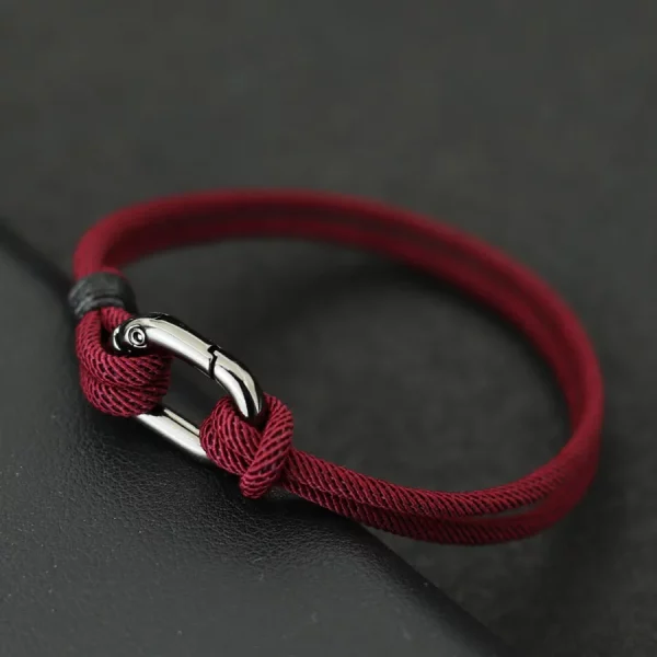 Noter 남성용 얇은 스레드 팔찌 수제 땋은 문자열 매력 Braslet 야외 생존 Braclet 세련된 매듭 해상 Pulsera