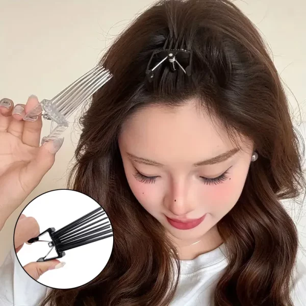 2개입 헤어 스타일링 클립, 푹신한 헤어핀, 컬링 앞머리 클립, 높은 두꺼운 뿌리 헤어핀, 푹신한 클립, 한국식 볼륨 클립 (남녀공용)