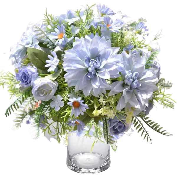 1PC 인공 장미 꽃 웨딩 홈 침실 장식 신부 꽃다발 정원 가짜 실크 달리아 수국 꽃병 보드 야외