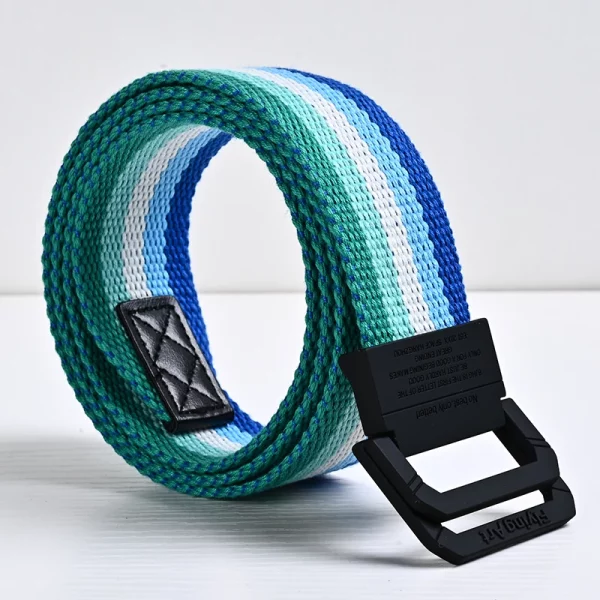 신제품 캔버스 벨트, 남자 벨트, 소녀, 십대 금속 더블 링 버클, 청바지, 밀리터리, 학생, 육군, 전술 벨트, 디자이너 벨트