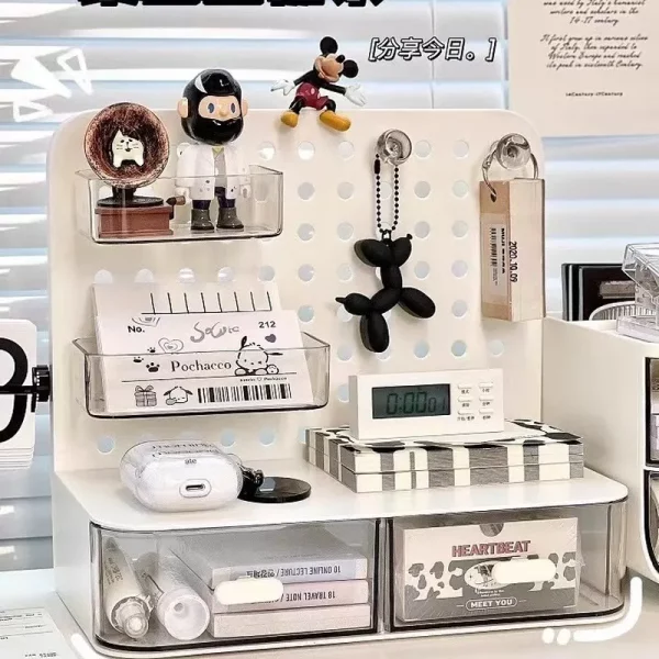 데스크탑 보관함, 서랍 스타일 학생 펜 홀더, 사무실 작업 위치 선반, 아크릴 책상 문구 정리 상자