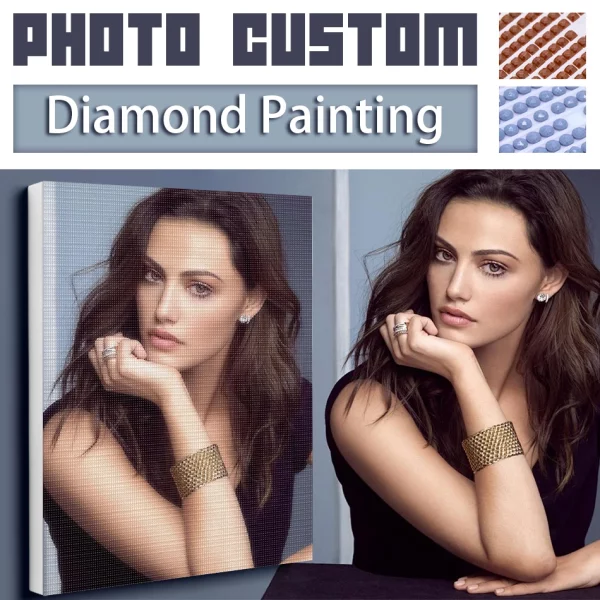 RUOPOTY 사진 사용자 정의 다이아몬드 페인팅 사용자 정의 맞춤형 사진 라인 석 5D Diy 다이아몬드 자수 도구 키트 포함
