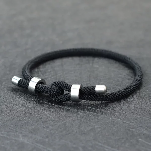 참신 남자 팔찌 스테인레스 스틸 금속 조절 코드 체인 Braslet 럭키 레드 스레드 Braclet Pulsera Roja Hombre Handmade