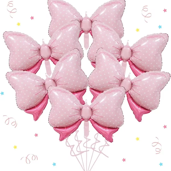 6/8pcs 핑크 활 풍선 미니 나비 넥타이 풍선 웨딩 Brthday 파티 장식 신부 샤워 선물 풍선 장식 용품