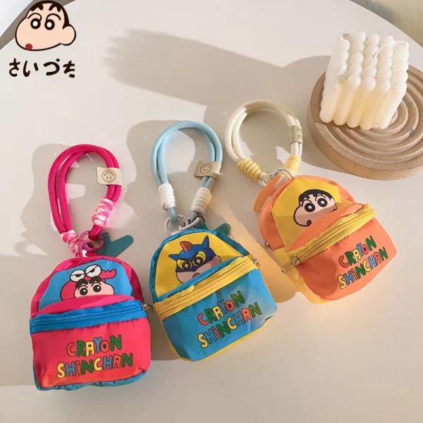 Kawaii Crayon Shin-chan 동전 지갑 애니메이션 어린이 지갑 만화 소녀 Anti-lost 휴대용 휴대 전화 매는 밧줄 헤드폰 가방 선물