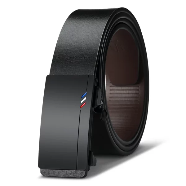 남성용 가죽 벨트 패션 자동 버클 카우 스킨 남성 벨트 럭셔리 디자이너 블랙 벨트 105-160cm 플러스 사이즈 청바지 벨트