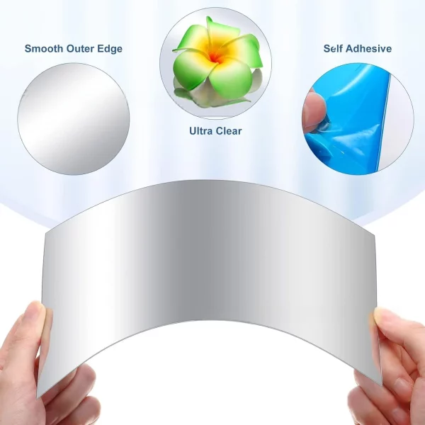 10/20pcs 15/20cm 3D 자기 접착 거울 벽 스티커 2mm 두꺼운 유연한 DIY 아트 아크릴 스티커 거실 장식