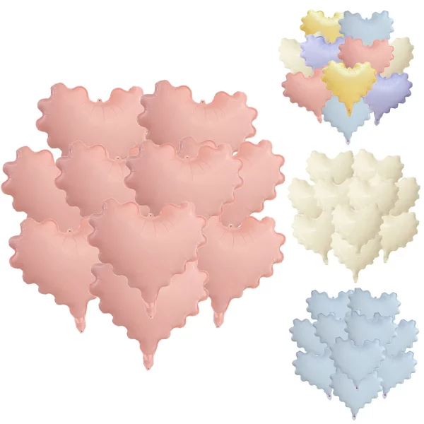 5-50pcs 핑크 웨이브 하트 호일 풍선 20 인치 러브 하트 헬륨 마카롱 풍선 생일 베이비 샤워 웨딩 장식