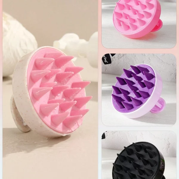 1PC 실리콘 두피 마사지 헤어 세척 브러쉬, 습식 및 건식 소프트 실리콘 빗, 두피 관리용, 헤어 클렌징 목욕 브러쉬
