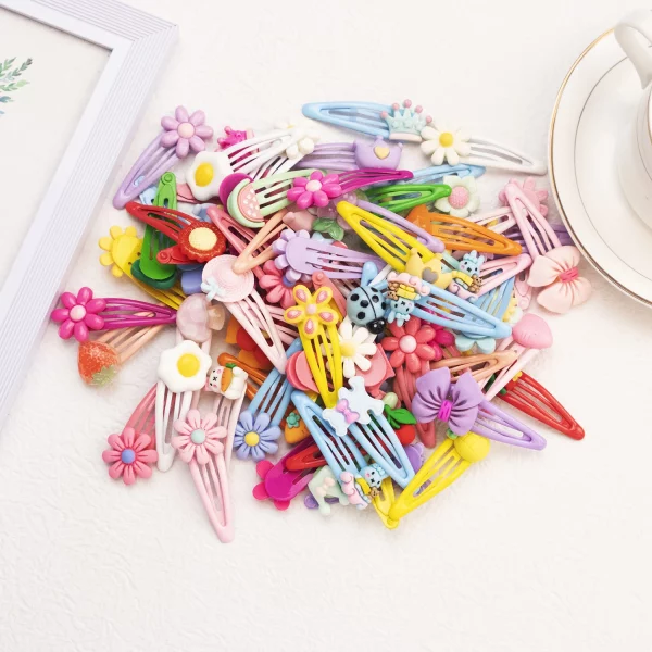 10/20 개/대 새 여자 귀여운 만화 헤어 클립 어린이 사랑스러운 스타 꽃 머리핀 머리띠 바레트 패션 헤어 액세서리