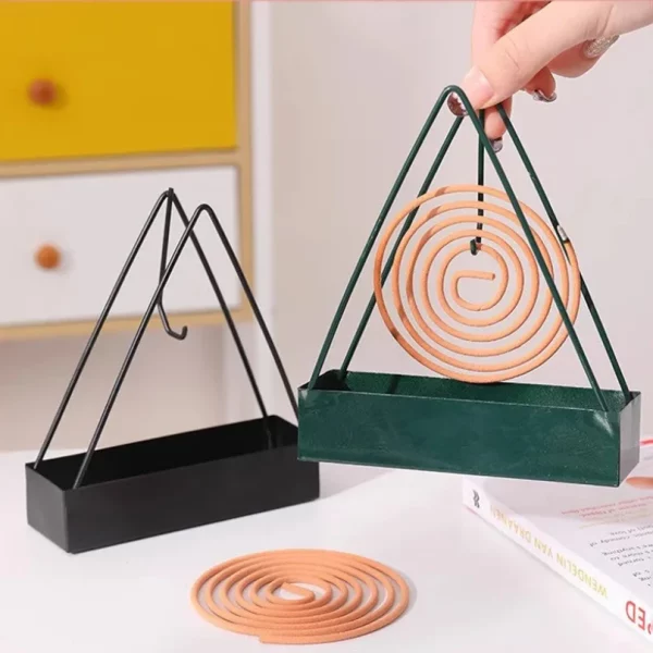 1PC 철제 모기향 버너 (나선형 홀더 및 트레이 포함) 여름철 해충 방제 야외 캠핑 정원용품