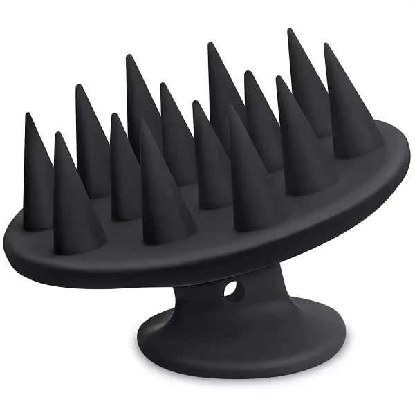 실리콘 샴푸 브러시 헤어 두피 마사지기, 길고 곱슬하며 두꺼운 모발용 길고 뻣뻣한 스파이크, 헤드 스크러버 두피 각질 제거제