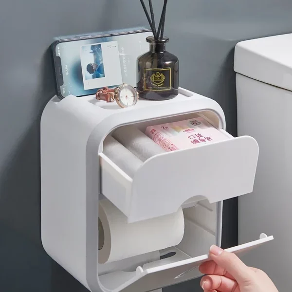 화장지 홀더 상자 홀더 욕실 랙 방수 릴 티슈 보관 상자 펀치없는 주방 욕실 보관 홀더