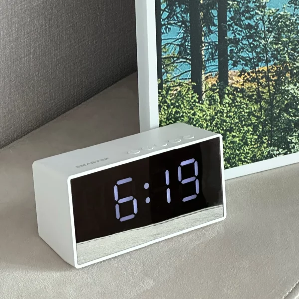 블루투스 미니 미러 스피커(무선 LED 알람시계/휴대용)