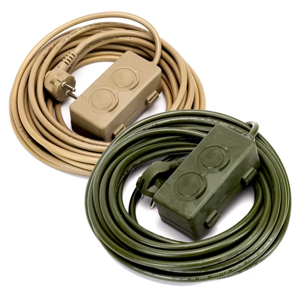 원스탑 밀리터리 감성 캠핑 전기연장선 리드선 멀티탭 2구